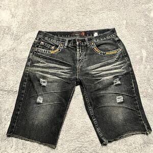 Agile Shorts Mens 34 Blue Denim Jean Shorts Jorts Medium Adult Casual Grunge